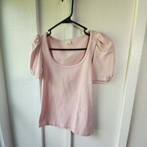 Aritizia Wilfred Awe T-Shirt Poetic Pink Puff Sleeve Size XS